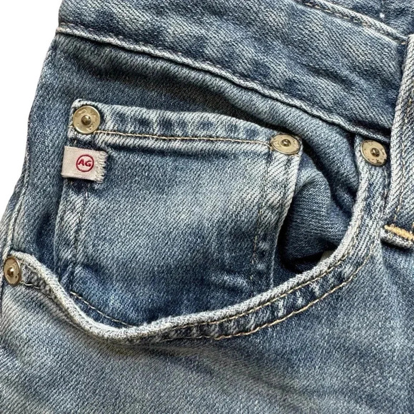 AG-ED Adriano Goldschmied Blue Denim Jeans Cropped Straight Raw Hem 28R - Picture 4 of 11